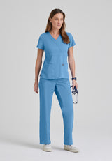 Grey's Anatomy™ Women's Riley 3-Pocket Mock Wrap V-Neck Scrub Top