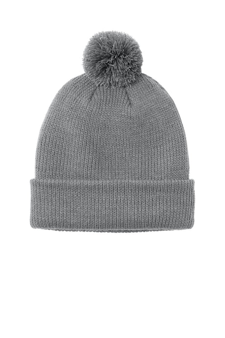Port Authority® Cozy Pom Beanie - Gusty Grey