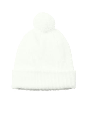 Port Authority® Cozy Pom Beanie - Marshmallow
