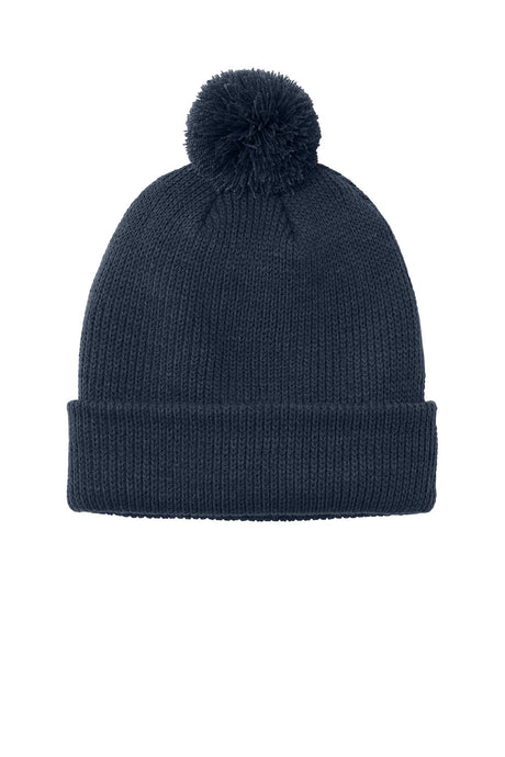 Port Authority® Cozy Pom Beanie - River Blue Navy
