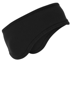 Port Authority® Two-Color Fleece Headband - Black/Black