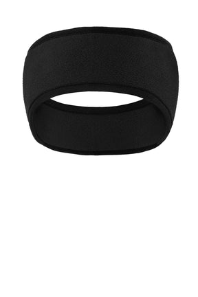 Port Authority® Two-Color Fleece Headband - Black/Black