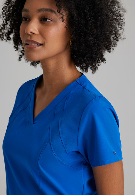 Barco One Women's Racer Top-4 Pocket V-Neck Breathable Top