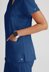 Barco One Women's Racer Top-4 Pocket V-Neck Breathable Top