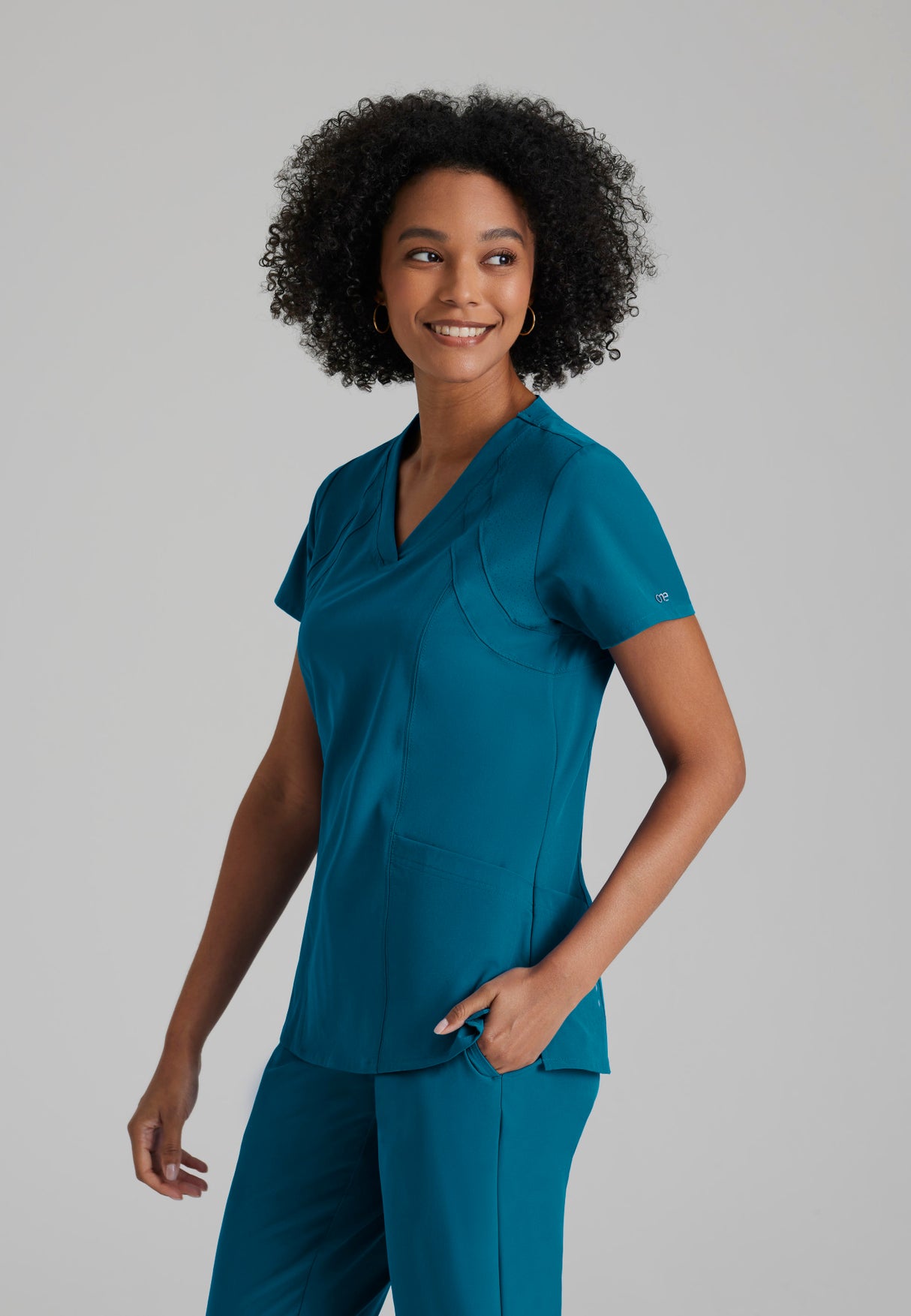 Barco One Women's Racer Top-4 Pocket V-Neck Breathable Top