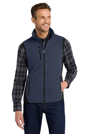Port Authority® R-Tek® Pro Fleece Full-Zip Vest - Navy Heather/Black