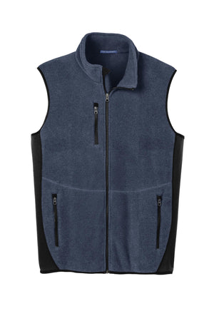 Port Authority® R-Tek® Pro Fleece Full-Zip Vest - Navy Heather/Black