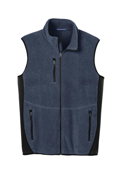 Port Authority® R-Tek® Pro Fleece Full-Zip Vest - Navy Heather/Black