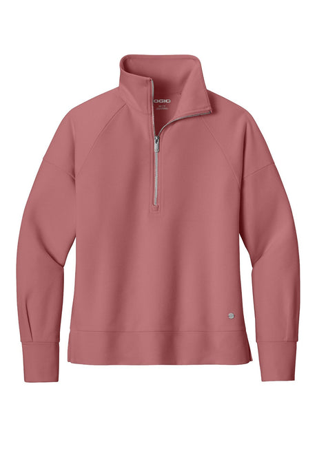 OGIO® Women’s Luuma 1/2-Zip - Desert Pink