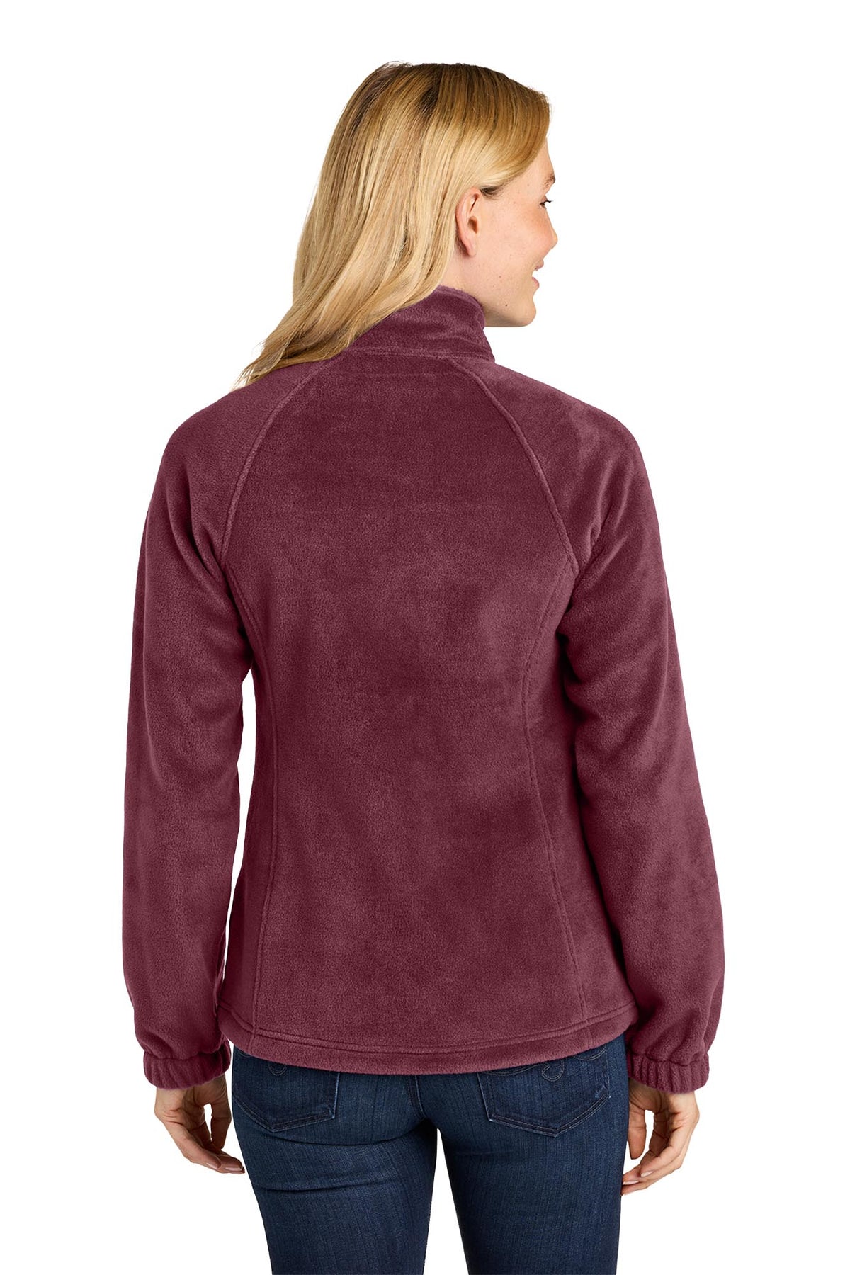 Port Authority® Women's Plush Fleece Full-Zip Jacket - Club Burgundy