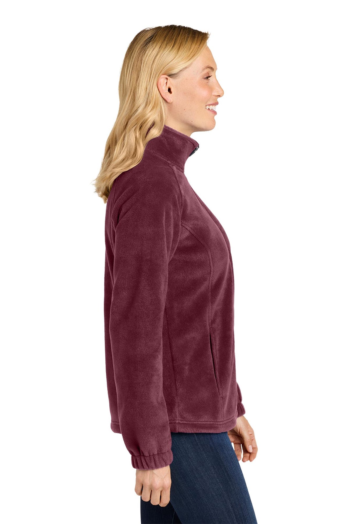 Port Authority® Women's Plush Fleece Full-Zip Jacket - Club Burgundy