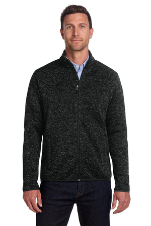 Port Authority® Sweater Fleece Jacket - Black Heather