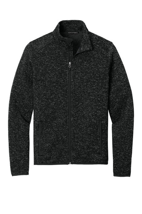 Port Authority® Sweater Fleece Jacket - Black Heather