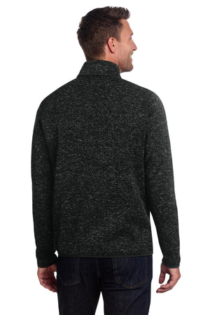 Port Authority® Sweater Fleece Jacket - Black Heather