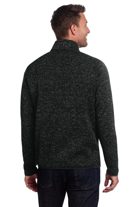 Port Authority® Sweater Fleece Jacket - Black Heather