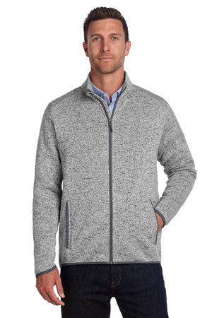 Port Authority® Sweater Fleece Jacket - Grey Heather