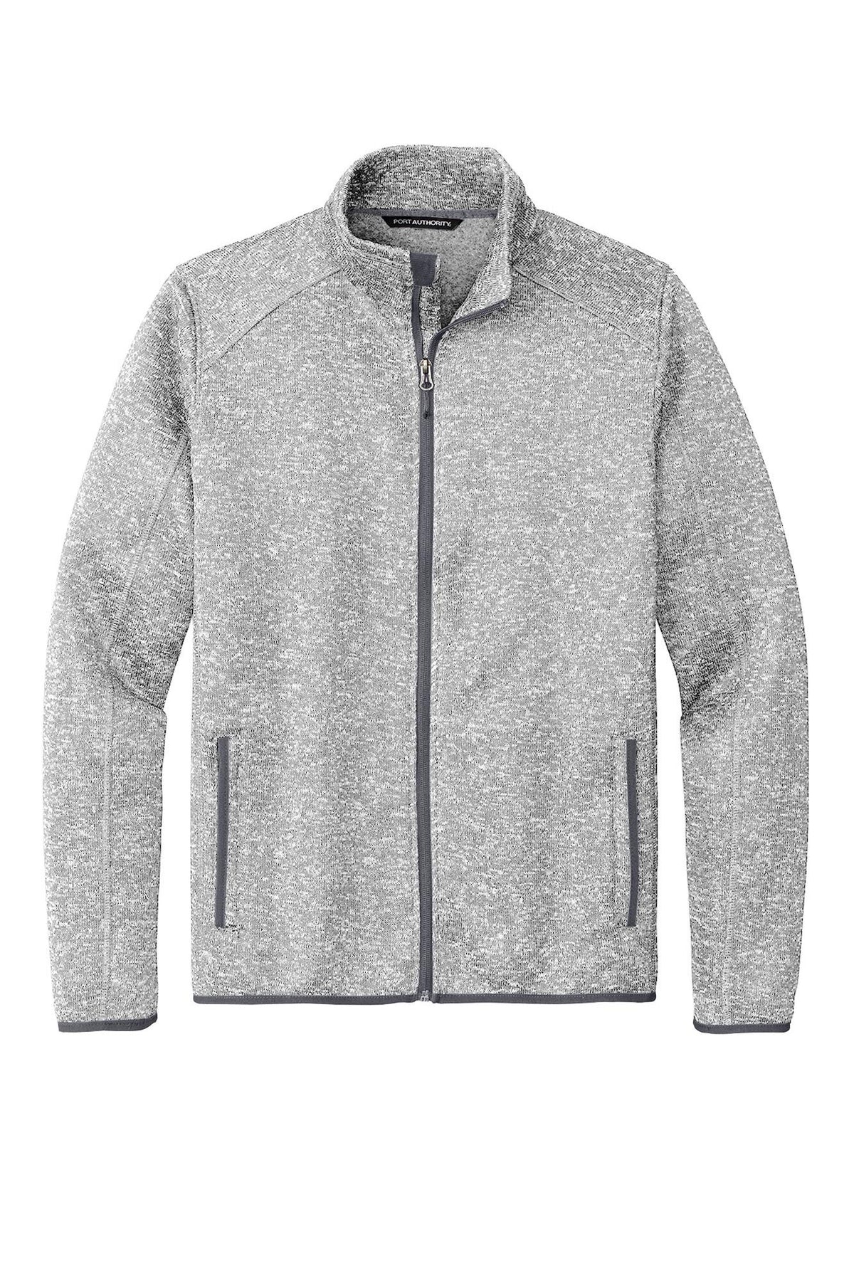 Port Authority® Sweater Fleece Jacket - Grey Heather