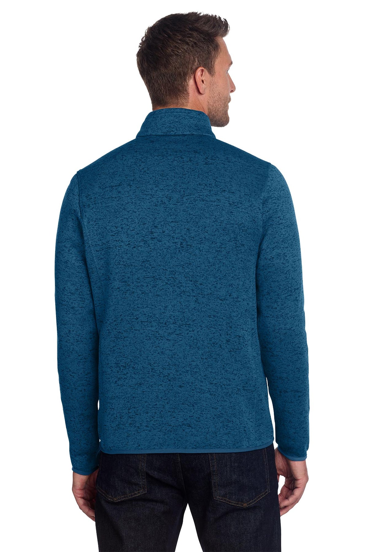 Port Authority® Sweater Fleece Jacket - Medium Blue Heather