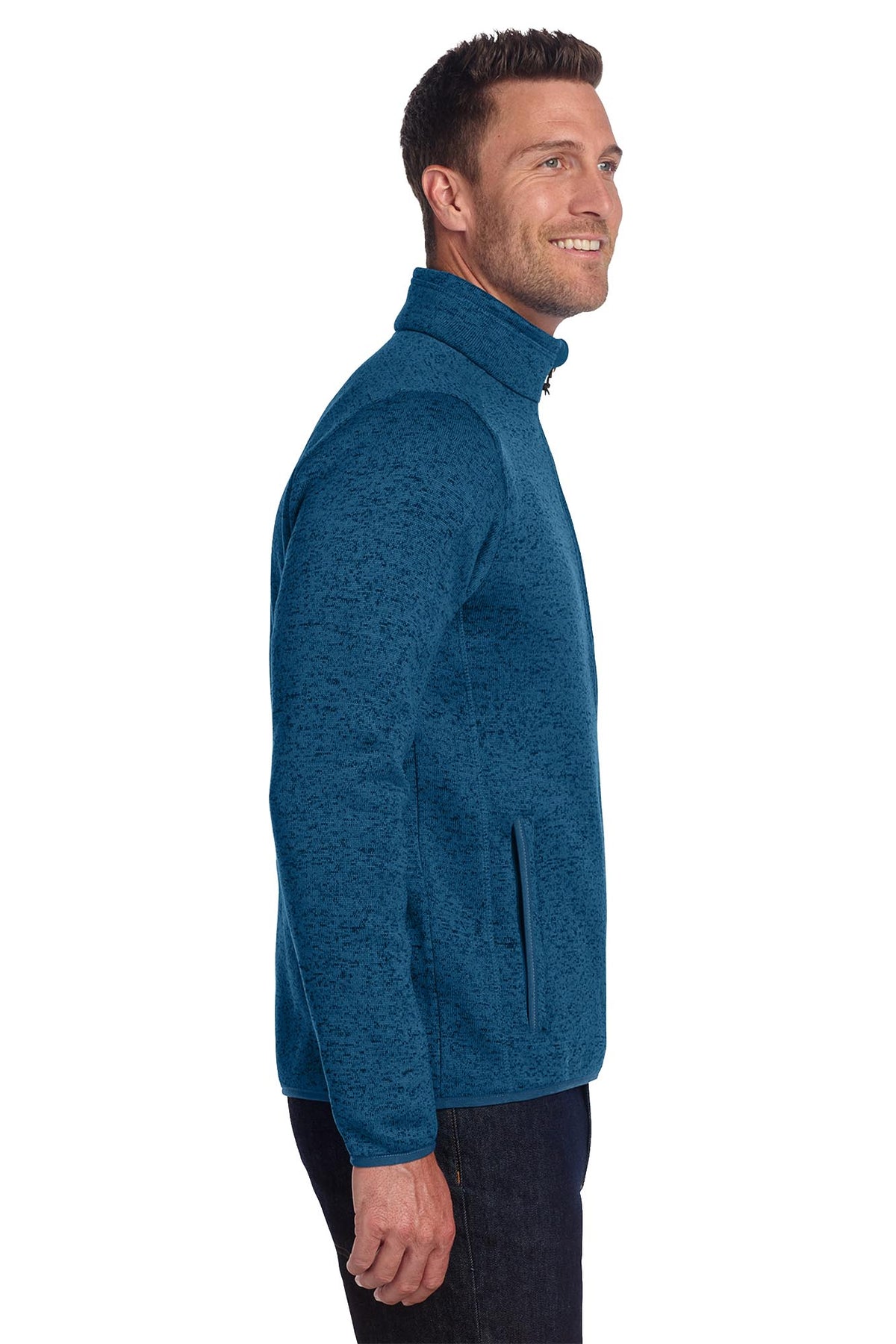 Port Authority® Sweater Fleece Jacket - Medium Blue Heather
