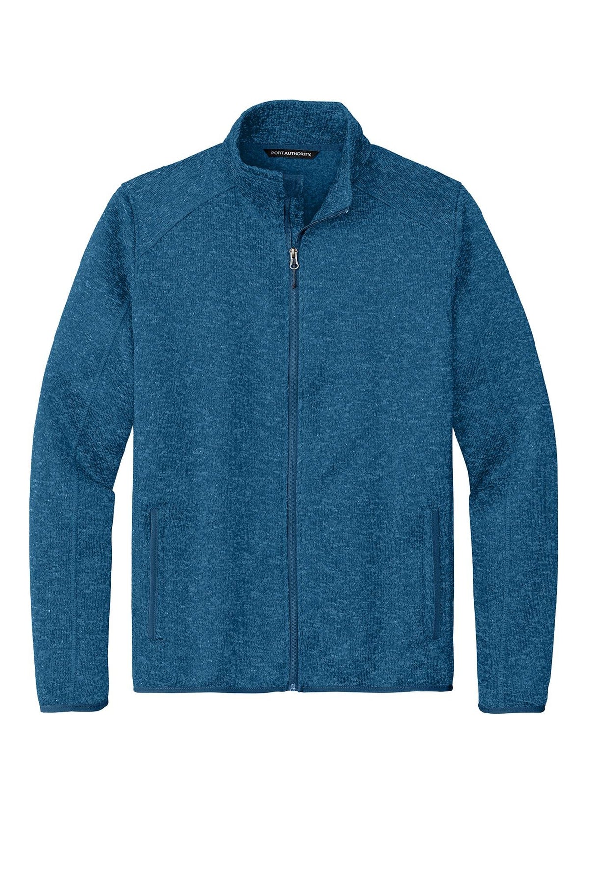 Port Authority® Sweater Fleece Jacket - Medium Blue Heather