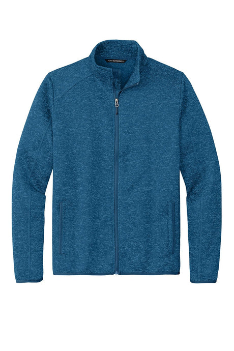 Port Authority® Sweater Fleece Jacket - Medium Blue Heather