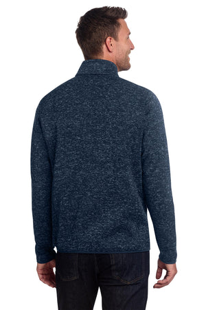 Port Authority® Sweater Fleece Jacket - River Blue Navy Heather