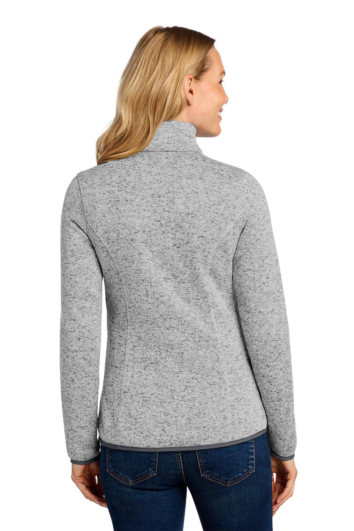 Port Authority® Women's Sweater Fleece Jacket - Grey Heather