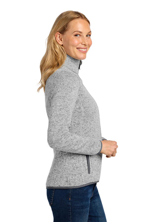 Port Authority® Women's Sweater Fleece Jacket - Grey Heather