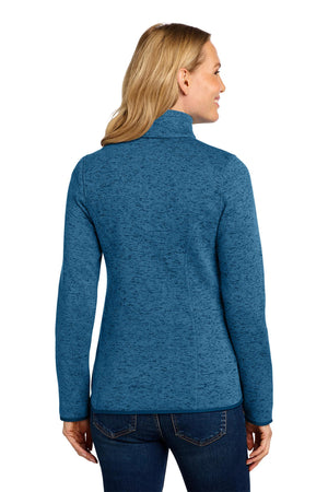 Port Authority® Women's Sweater Fleece Jacket - Medium Blue Heather