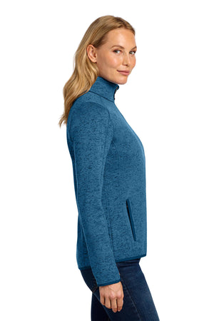 Port Authority® Women's Sweater Fleece Jacket - Medium Blue Heather