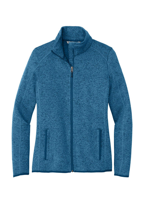 Port Authority® Women's Sweater Fleece Jacket - Medium Blue Heather