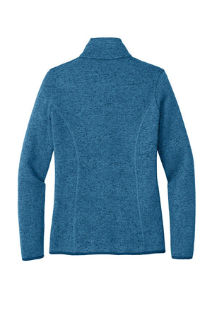 Port Authority® Women's Sweater Fleece Jacket - Medium Blue Heather