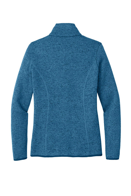 Port Authority® Women's Sweater Fleece Jacket - Medium Blue Heather