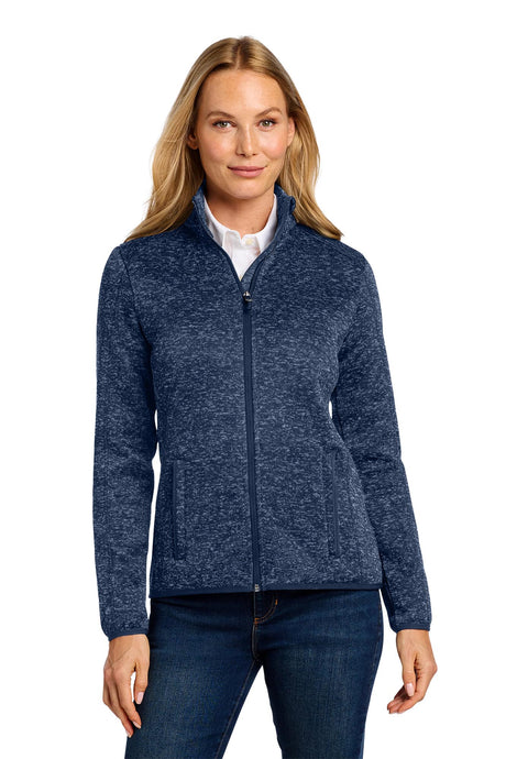 Port Authority® Women's Sweater Fleece Jacket - River Blue Navy Heather