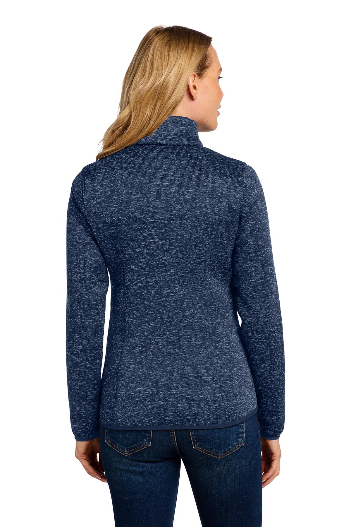 Port Authority® Women's Sweater Fleece Jacket - River Blue Navy Heather