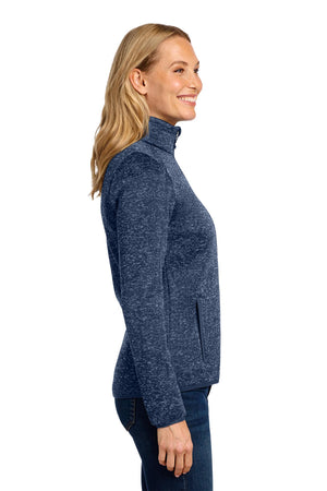 Port Authority® Women's Sweater Fleece Jacket - River Blue Navy Heather
