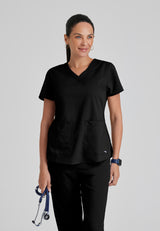 Grey's Anatomy™ Women's Aubrey 2-Pocket V-Neck Top