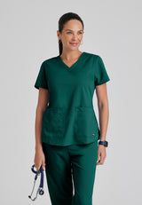 Grey's Anatomy™ Women's Aubrey 2-Pocket V-Neck Top