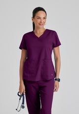 Grey's Anatomy™ Women's Aubrey 2-Pocket V-Neck Top