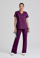 Grey's Anatomy™ Women's Aubrey 2-Pocket V-Neck Top