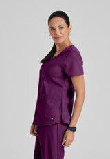 Grey's Anatomy™ Women's Aubrey 2-Pocket V-Neck Top