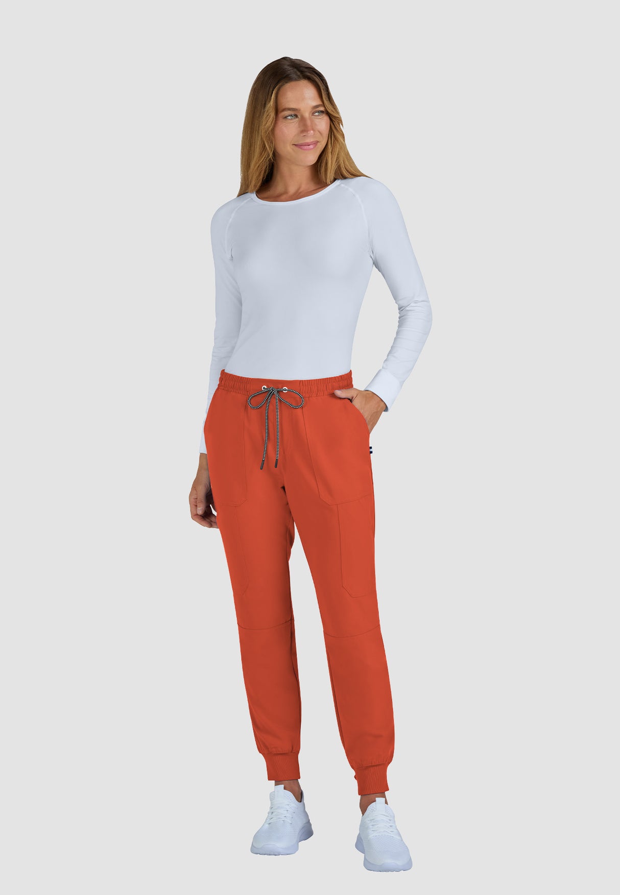 koi™ Next Gen Women's 7-Pocket Good Vibe Jogger - Burnt Umber