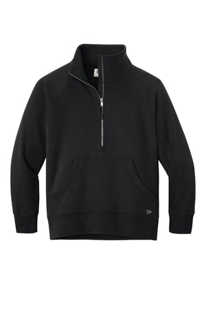 New Era® Women’s Heritage Fleece 1/2-Zip - Black