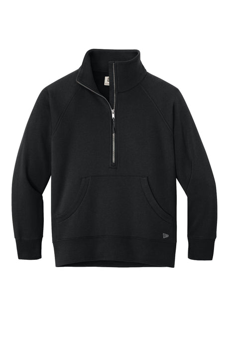 New Era® Women’s Heritage Fleece 1/2-Zip - Black