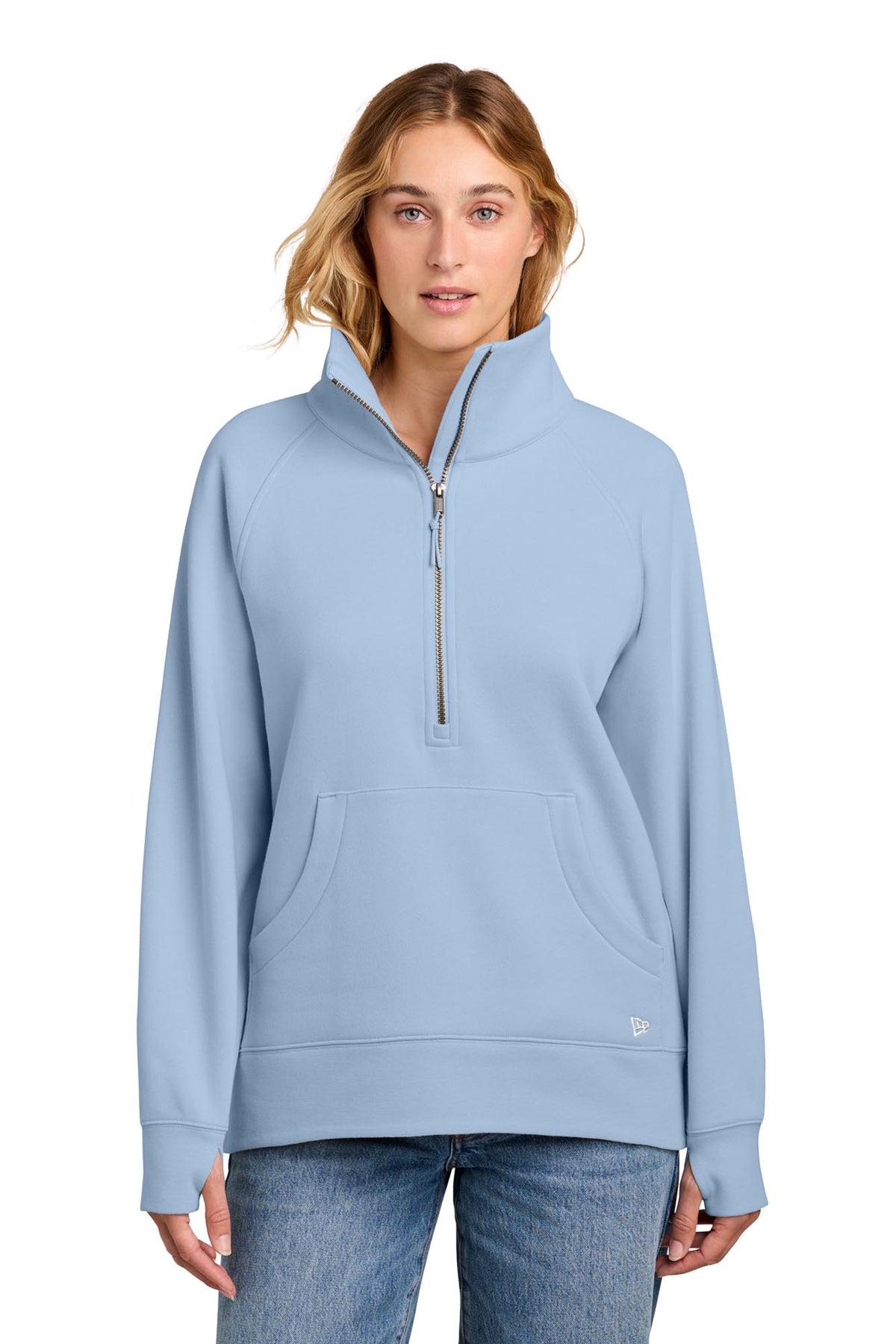 New Era® Women’s Heritage Fleece 1/2-Zip - Cloud Blue