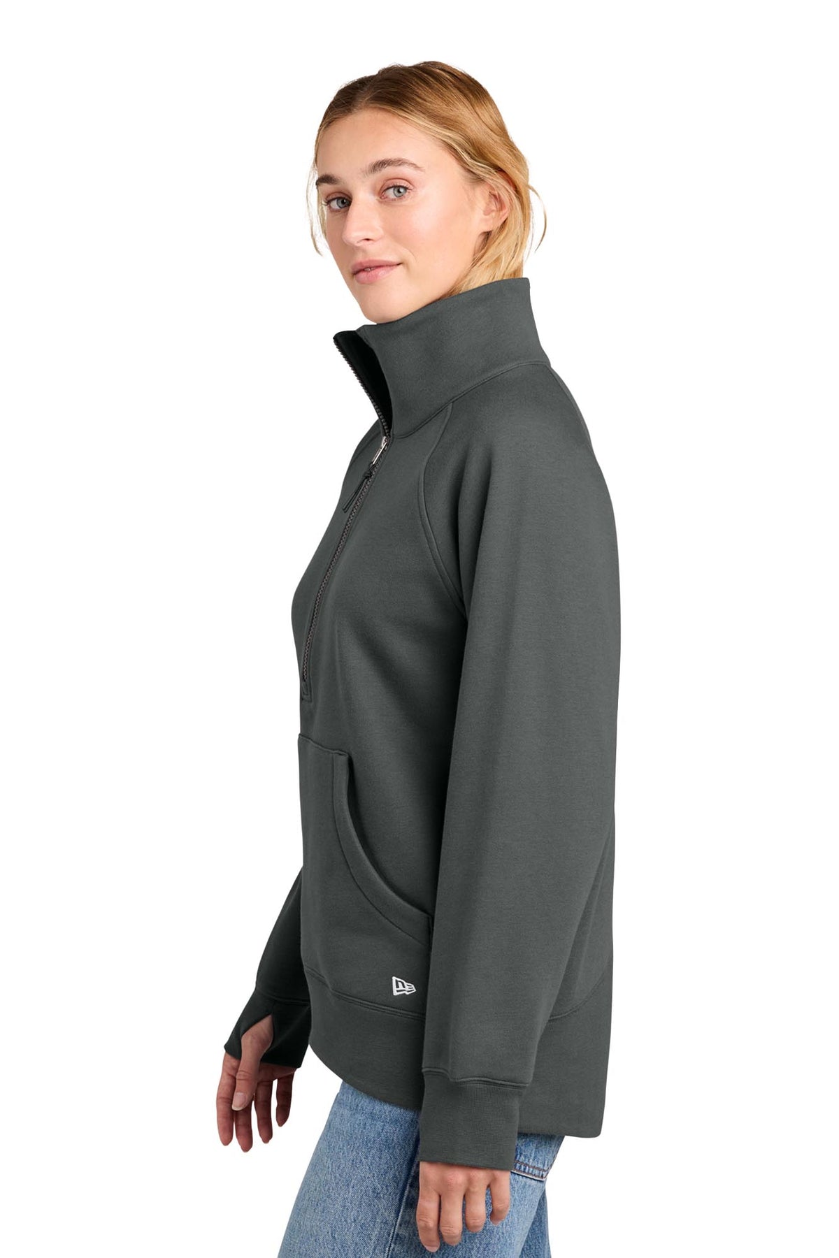 New Era® Women’s Heritage Fleece 1/2-Zip - Graphite