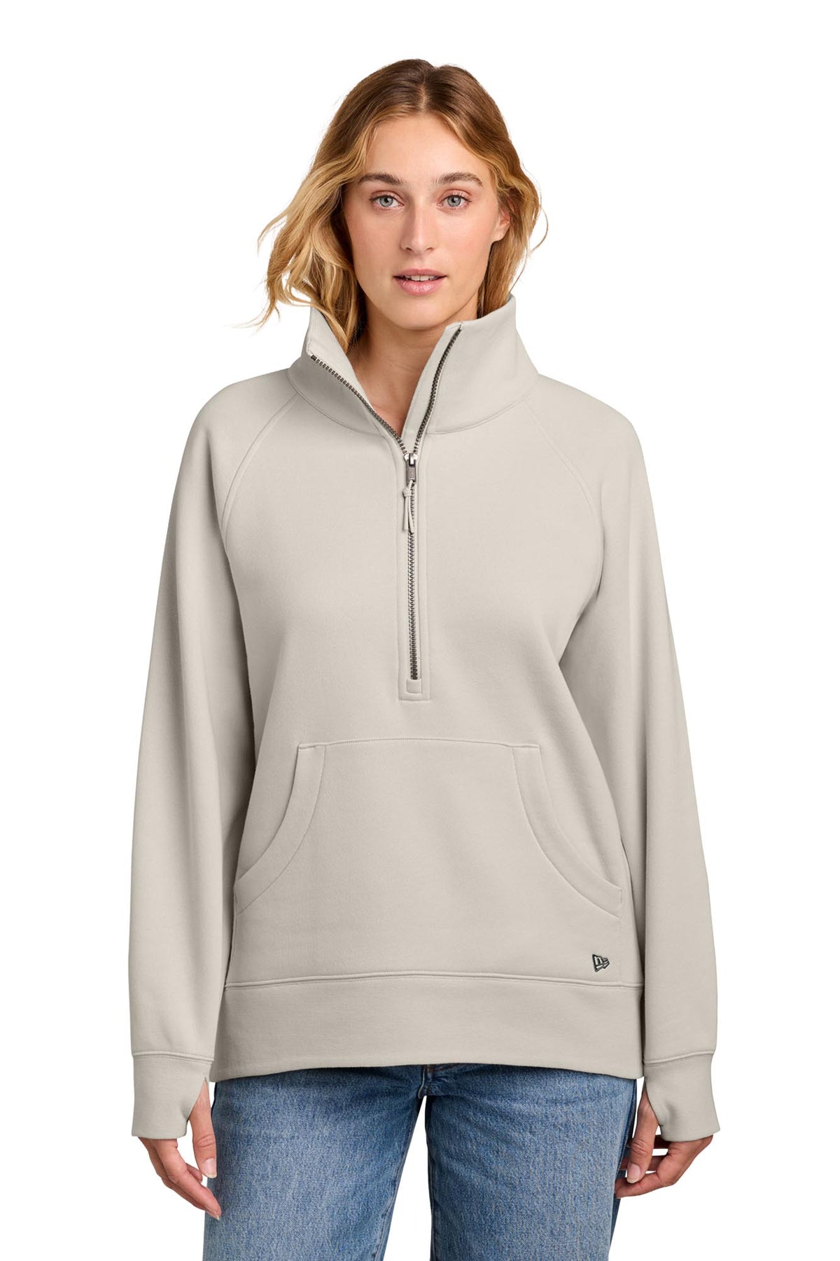 New Era® Women’s Heritage Fleece 1/2-Zip - Soft Beige