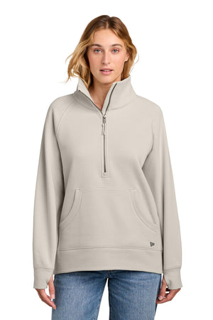 New Era® Women’s Heritage Fleece 1/2-Zip - Soft Beige