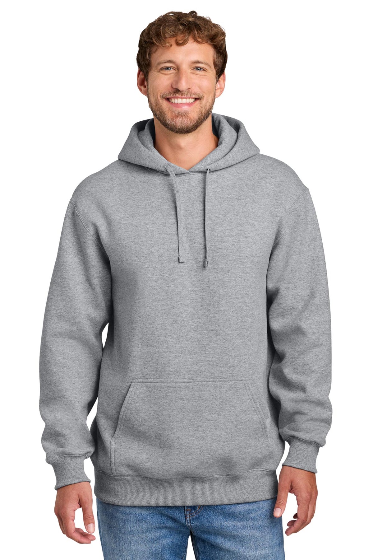 Port & Co® Men's Foundation Fleece Pullover Hooded Sweatshirt - Athletic Heather