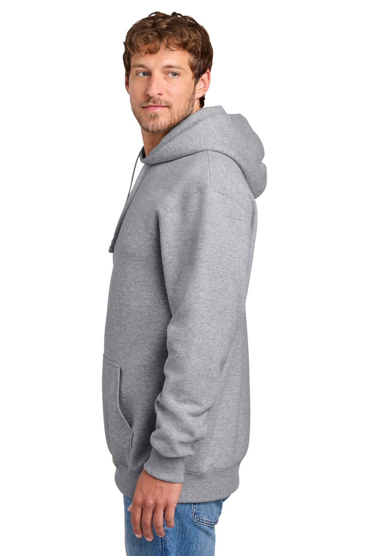 Port & Co® Men's Foundation Fleece Pullover Hooded Sweatshirt - Athletic Heather